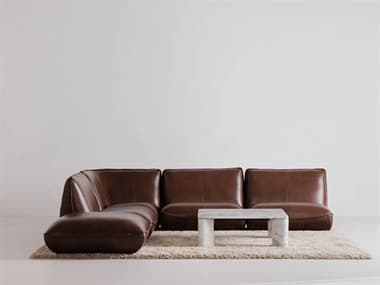 Moe's Home Zeppelin Brown Leather Sectional Sofa MEZEPPELIN3