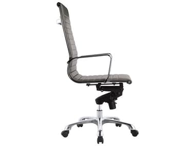 Moe's Home Omega Black Faux Leather Adjustable Swivel Computer Office Chair MEZM100129