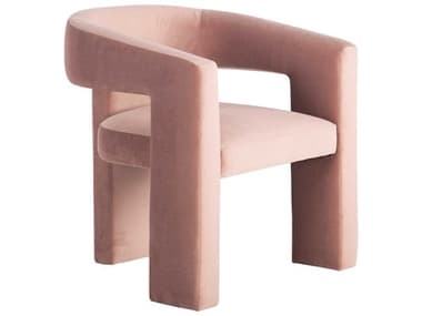 Moe's Home Elo Fabric Ply Wood Pink Upholstered Arm Dining Chair MEZT103233