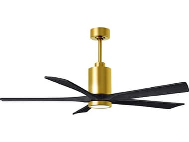 Matthews Fan Company Patricia Brushed Brass 60'' Wide LED Indoor / Outdoor Ceiling Fan with Matte Black Blades MFCPA5BRBRBK60