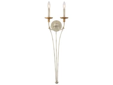 Minka Lavery Westchester County 32" Tall 2-Light Farm House White Gilded Gold Leaf Off Wall Sconce MGO1042701