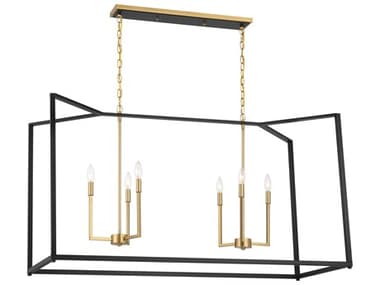 Minka Lavery Colwick 6-Light Coal Black Signature Brass Island Pendant MGO1466883