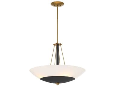 Minka Lavery Bax 4-Light Sand Coal Soft Brass Black Bowl Pendant MGO1704781