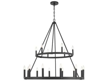 Minka Lavery Dutton 18-Light Coal Black Candelabra Tiered Chandelier MGO171766A
