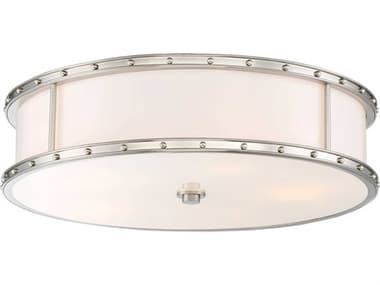 Minka Lavery 1-Light Brushed Nickel Glass LED Drum Flush Mount MGO182784L