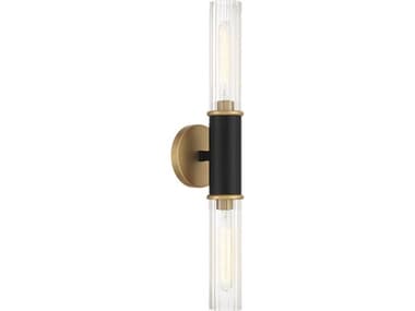 Minka Lavery Stamford 2-Light Legacy Brass Black Wall Sconce MGO1902876