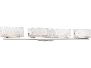 Minka Lavery Sparren 35" Wide 4-Light Chrome Glass LED Vanity Light MGO200477L