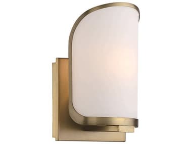 Minka Lavery Bishop Crossing 8" Tall 1-Light Soft Brass Glass Wall Sconce MGO2451695