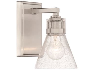 Minka Lavery Chatham Square 8" Tall 1-Light Brushed Nickel Glass Wall Sconce MGO247184