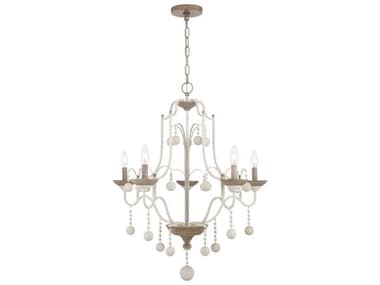 Minka Lavery Colonial Charm 28" Wide 5-Light White Wash Sun Dried Clay Brown Candelabra Chandelier MGO2665717