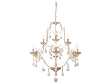 Minka Lavery Colonial Charm 33" Wide 9-Light White Wash Sun Dried Clay Brown Candelabra Chandelier MGO2669717