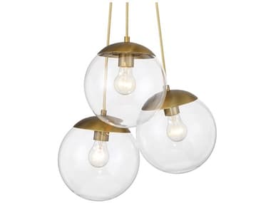 Minka Lavery Auresa 12" 3-Light Soft Brass Glass Globe Pendant MGO2743695