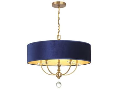 Minka Lavery Van Noord 26" Wide 5-Light Oxidized Aged Brass Blue Chandelier MGO3485923