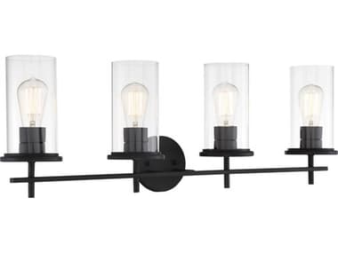 Minka Lavery Haisley 4-Light Coal Black Glass Vanity Light MGO409466A