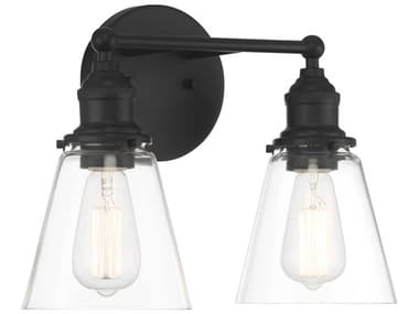 Minka Lavery Barwell 2-Light Coal Black Vanity Light MGO568266A