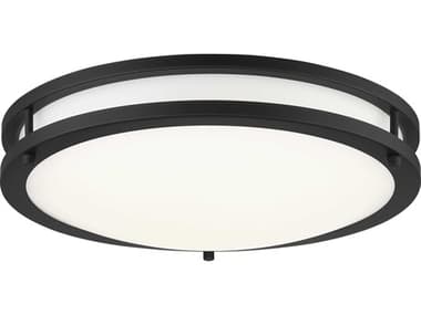 Minka Lavery 1-Light Coal Black LED Round Flush Mount MGO71666AL