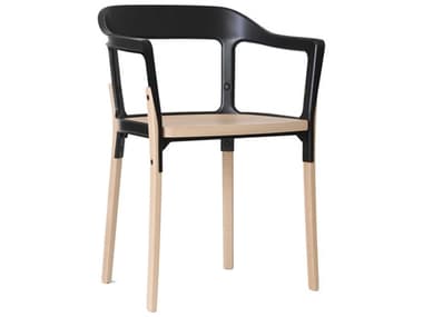 Magis Steelwood Beech Wood Brown Arm Dining Chair MGSSD750