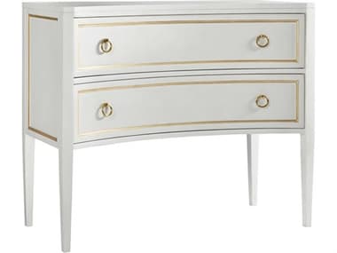 Modern History Home Covington Antique White Painted Gold Leaf Accent Chest MHHMH1035F01