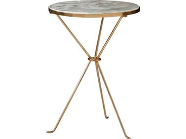 Modern History Home Round Stone End Table MHHMH1041F01