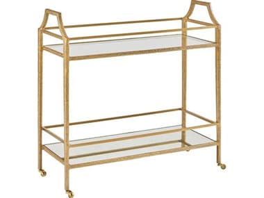 Modern History Home Glass Brass Shagreen Bar Cart MHHMH1052F01