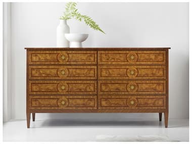 Modern History Home Bezier Brown Burlwood Double Dresser MHHMH1064F01
