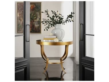 Modern History Home Gueridon Round Mirror End Table MHHMH1160F01