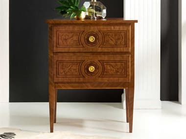 Modern History Home Bezier 2-Drawers Brown Burlwood Nightstand MHHMH1167F01