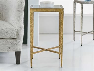 Modern History Home Texture Square Glass Antique Brass End Table MHHMH1204F03