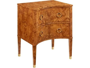 Modern History Home Concave Brown Burlwood Accent Chest MHHMH477F02