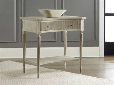 Modern History Home Ribbed 1-Drawer Gray Nightstand MHHMH617F01