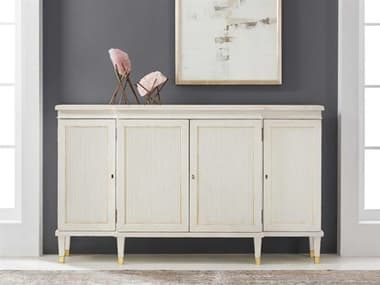 Modern History Home Swedish 62" White Painted Antiqued Gold Leaf Sideboard MHHMH722F02