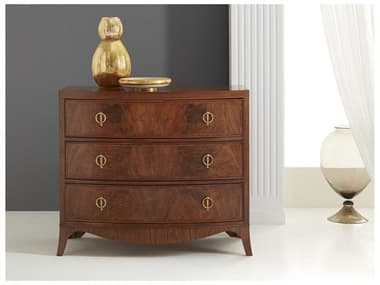 Modern History Home Bowfront Brown Walnut Wood Accent Chest MHHMH916F01