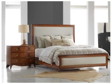 Modern History Home Milan Brown Fruitwood Upholstered Queen Panel Bed MHHMH924F01Q