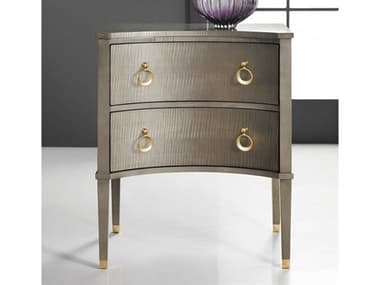 Modern History Home Concave 2-Drawers Gray Sycamore Wood Nightstand MHHMH952F02