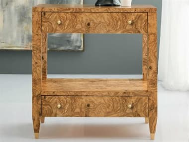 Modern History Home Olive Ashe 2-Drawers Brown Burlwood Nightstand MHHMH963F01