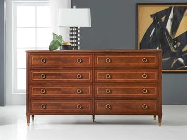 Modern History Home Villeneuve Brown Oak Wood Double Dresser MHHMH976F01