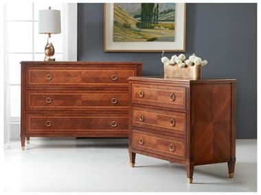 Modern History Home Villeneuve 3-Drawers Brown Oak Wood Nightstand MHHMH977F01