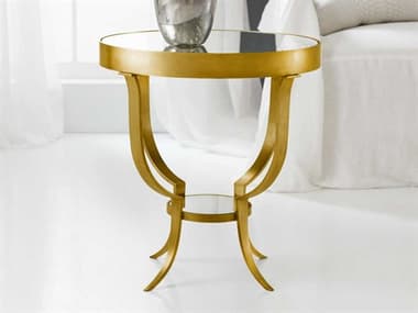Modern History Home Gueridon Round Mirror End Table MHHMH994F01