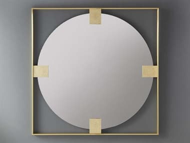Modern History Home Paolo Satin Brass Lacquered Plated Wall Mirror Square MHHMHX09