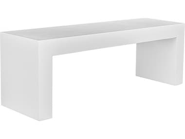 Moe's Home Outdoor Lazarus White Concrete Bench MHOBQ100518