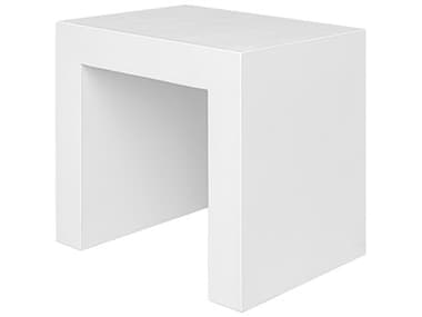 Moe's Home Outdoor Lazarus White Concrete Dining Stool MHOBQ106418