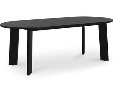 Moe's Home Outdoor Delta 39.5"W Oval Dining Table Black MHOCV102502