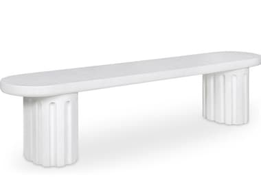 Moe's Home Outdoor Eris 15"W Dining Bench White MHOJK1012180