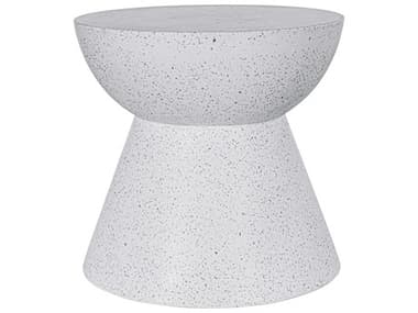 Moe's Home Outdoor Mineral White Terrazzo 20'' Wide Round End Table MHOPW100318