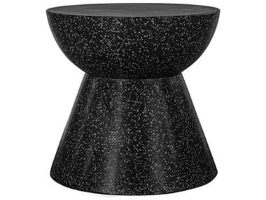 Moe's Home Outdoor Mineral Black Terrazzo 20'' Wide Round End Table MHOPW100348