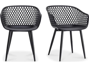 Moe's Home Outdoor Piazza Black Arm Dining Chair - Set of Two MHOQX100102