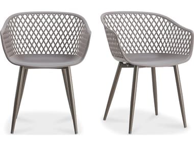 Moe's Home Outdoor Piazza Grey Arm Dining Chair - Set of Two MHOQX100115