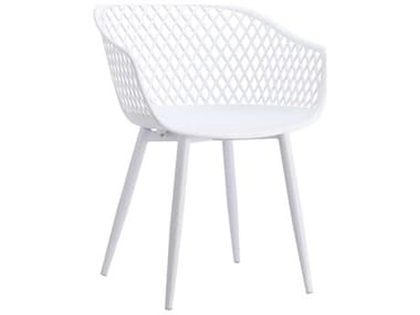 Moe's Home Outdoor Piazza White Arm Dining Chair (Sold in 2) MHOQX100118