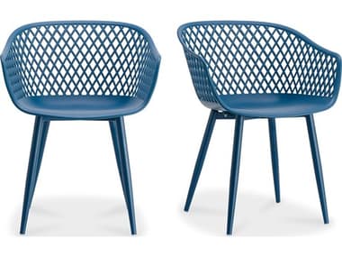 Moe's Home Outdoor Piazza Blue Arm Dining Chair - Set of Two MHOQX100126