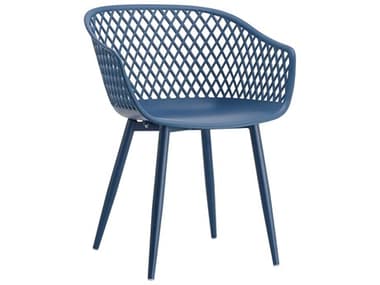 Moe's Home Outdoor Piazza Blue Arm Dining Chair (Sold in 2) MHOQX100126